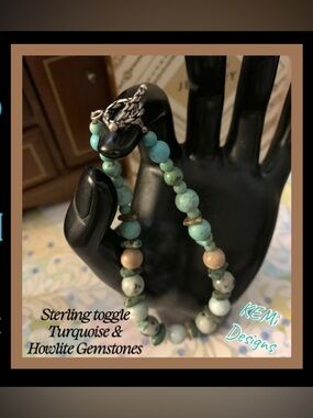 Genuine gemstones & sterling bracelet